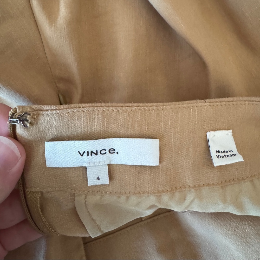 Vince Camel Linen Blend Cropped Wide Leg Pants - Picture 11 of 15